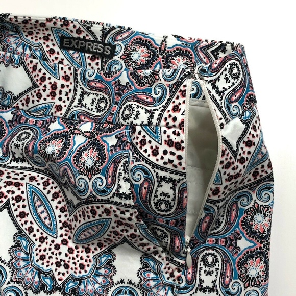 Express Shorts Dress Geometric Print Side Zipper - Picture 3 of 5